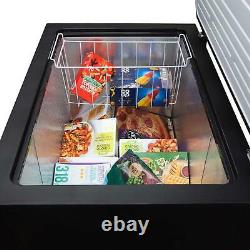 198L Black Chest Freezer, Freestanding, W82 x D55 x H85cm SIA CHF198BL