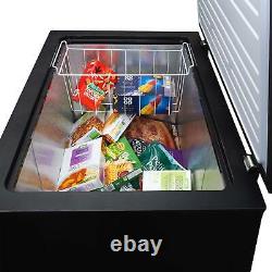 198L Black Chest Freezer, Freestanding, W82 x D55 x H85cm SIA CHF198BL