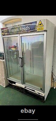 1.35m Double Door Display Freezer Frozen Catering Shop Commercial