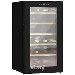 24 Bottles Wine Fridge with Glass Door Digital Touch Screen Control LED Light