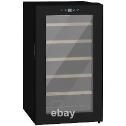 24 Bottles Wine Fridge with Glass Door Digital Touch Screen Control LED Light