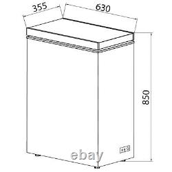 36cm White Chest Freezer, Freestanding Slimline Compact SIA CHF60W