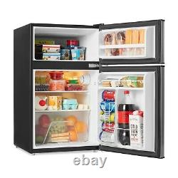 3.1 Cu ft Two Door Mini Fridge with Freezer Estar, Black