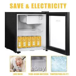 43L/63L/83L Mini Refrigerator Glass Door Black Desktop Cooler Bedroom Office UK
