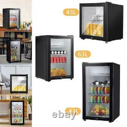 43L/63L/83L Mini Refrigerator Glass Door Desktop Cooler Ice Box Freezer kitchen