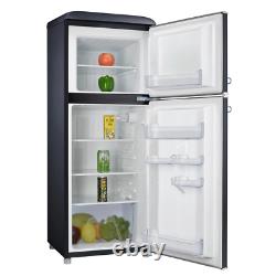 4.6 Cu. Ft. Retro Mini Fridge With Dual Door True Freezer In Black