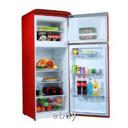 7.6 Cu. Ft. Retro Mini Refrigerator With Dual Door And True Freezer In Red