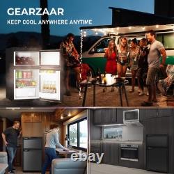 80L Compressor Fridge Freezer Black Dual Door Motorhome UK Low Power BT GEARZAAR