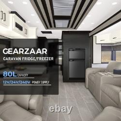 80L Compressor Fridge Freezer Dual Door APP Control UK Black Motorhome Low Power