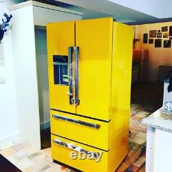 84 Cm American Style Four Door Fridge Freezer Bespoke retro Yellow