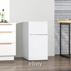 88L Under Counter Fridge Freezer with 2 Doors, Small Refrigerator, E Rated