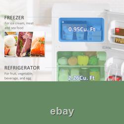 88L Under Counter Fridge Freezer with 2 Doors, Small Refrigerator, E Rated