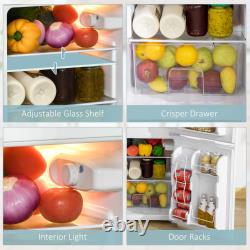 88L Under Counter Fridge Freezer with 2 Doors, Small Refrigerator, E Rated