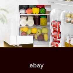 88L Under Counter Fridge Freezer with 2 Doors, Small Refrigerator, E Rated