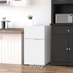 88L Under Counter Fridge Freezer with 2 Doors, Small Refrigerator, E Rated