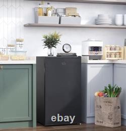 91L Under Counter Fridge Freezer Black Reversible Door 47.5cm Wide compact new