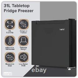 Baridi Mini Tabletop Fridge/Freezer, 31L, 4 Star Rating, Reversible Door Black