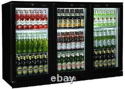 Bb3h Man Cave Hinged 3 Door Bar Beer Bottle Cooler Fridge Free Next Day Delivery