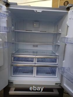 Beko 85cm four door American style frost free Fridge Freezer Stainless Steel