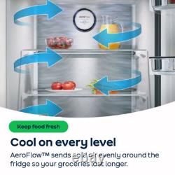 Beko CNG4692S 50/50 60cm 50/50 Free Standing 50/50 Fridge Freezer Silver E