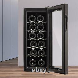 Black Glass Thermoelectric Wine Cooler 12 Bottle Undercounter Fridge Single Door
