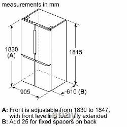 Bosch Series 4 605 Litre Four Door Freestanding Fridge Freezer Easy KFN96VPEAG