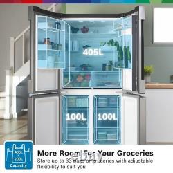 Bosch Series 4 605 Litre Four Door Freestanding Fridge Freezer Easy KFN96VPEAG