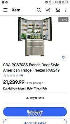 CDA PC870SS French Door Style American Fridge Freezer PA0249 read discription