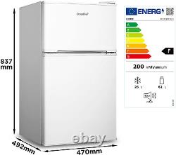 COMFEE' 87 Litre Fridge Freezer RCT87WH1E Low Frost Fridge Double Door Fridge