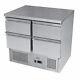 Commercial Bench Fridge Stainless 2 Door 4 Drawer Ice-a-cool Ice3820gr