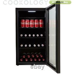 Cookology CBC98BK Undercounter Drinks Fridge Glass Door Wine & Beverage Cooler