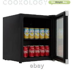 Cookology MBC46BK Glass Door Wine Bottle & Beverage Cooler, Black Drinks Fridge
