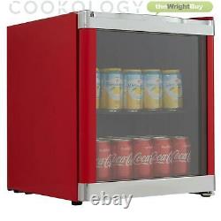 Cookology MBC46RD Glass Door Beverage & Wine Cooler, Mini Drinks Fridge in Red