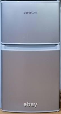 Cookology Silver Fridge Freezer 48cm Freestanding Undercounter 2 Door