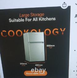 Cookology Silver Fridge Freezer UCFF87SL 48cm Freestanding Undercounter 2 Door