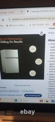 Cookology Silver Fridge Freezer UCFF87SL 48cm Freestanding Undercounter 2 Door
