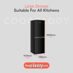 DENT Cookology 50/50 Fridge Freezer 142L Freestanding 48cm Black CFF1425050BK-A1