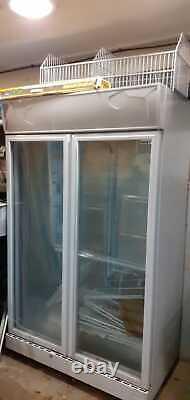 Double Glass Doors Husky Commercial/shop Display Upright Chiller In Good Workin