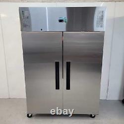 Double Stainless Steel Door Upright Freezer Commercial Kitchen 1200 Litre Pol