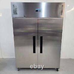 Double Stainless Steel Door Upright Freezer Commercial Kitchen 1200 Litre Pol