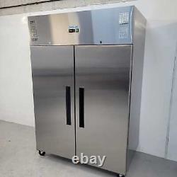 Double Stainless Steel Door Upright Freezer Commercial Kitchen 1200 Litre Pol