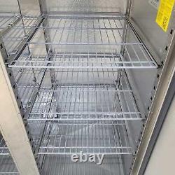 Double Stainless Steel Door Upright Freezer Commercial Kitchen 1200 Litre Pol