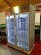 Double Door Upright Display Freezer/led Lights/full Stainless F1400