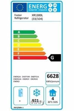Foster Xtra XR1300L Twin Door Stainless Steel Upright Freezer (Boxed New)