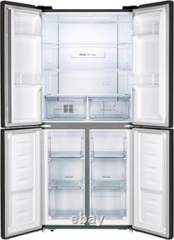 Freestanding American Fridge Freezer 427L Black 4 Door No Frost Inverter E Rated