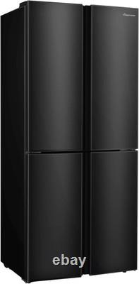 Freestanding American Fridge Freezer 427L Black 4 Door No Frost Inverter E Rated