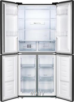 Freestanding American Fridge Freezer 427L Black 4 Door No Frost Inverter E Rated