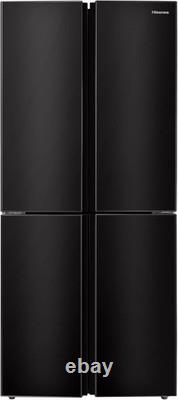 Freestanding American Fridge Freezer 427L Black 4 Door No Frost Inverter E Rated