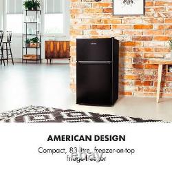 Fridge Freezer Freestanding Food Drinks Ice Cooler Storage Bar 2 Door 87L Black