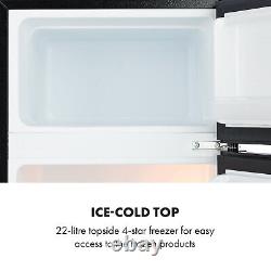 Fridge Freezer Freestanding Food Drinks Ice Cooler Storage Bar 2 Door 87L Black